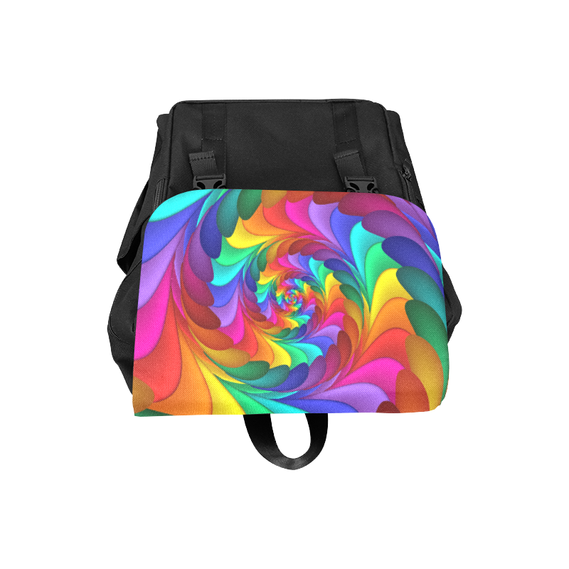 Psychedelic Rainbow Spiral Casual Shoulders Backpack Casual Shoulders Backpack (Model 1623)