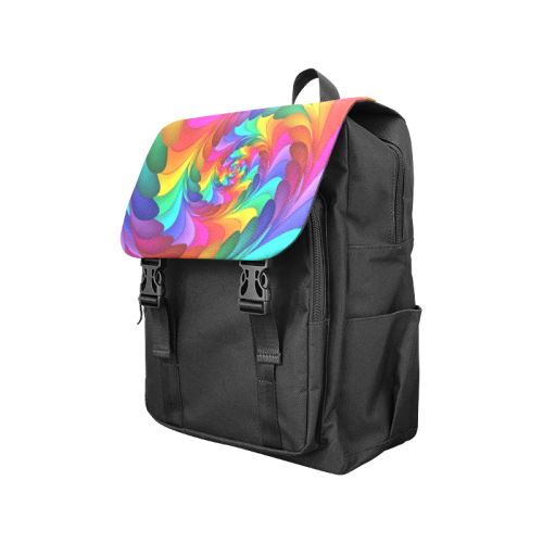 Psychedelic Rainbow Spiral Casual Shoulders Backpack Casual Shoulders Backpack (Model 1623)