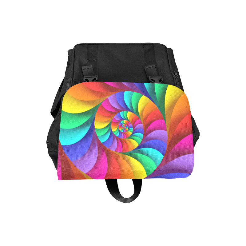 Psychedelic Rainbow Spiral Casual Shoulders Backpack Casual Shoulders Backpack (Model 1623)