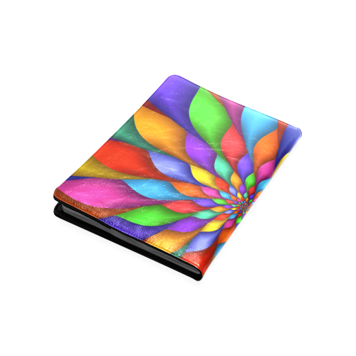 Psychedelic Rainbow Spiral Petals B5 Custom NoteBook B5