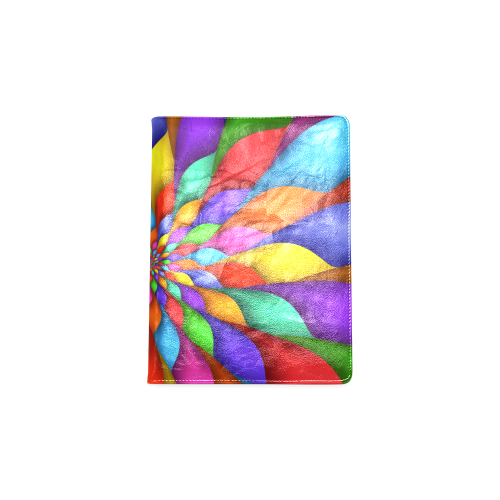 Psychedelic Rainbow Spiral Petals B5 Custom NoteBook B5