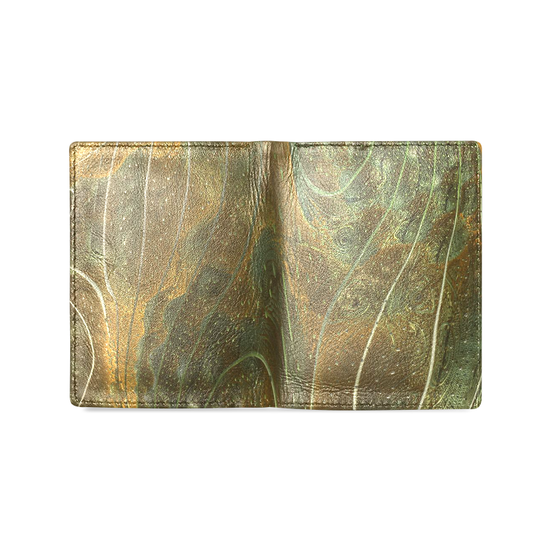 BEADED PAISLEY WASTE LANDS Men's Leather Wallet (Model 1612)