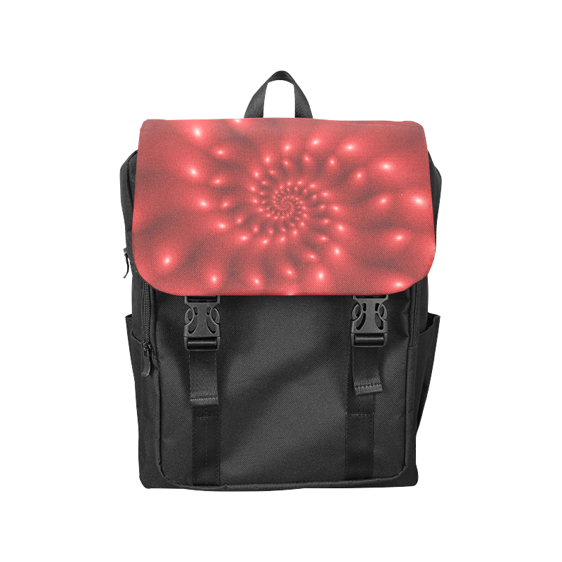 Red Glossy Spiral Casual Shoulders Backpack Casual Shoulders Backpack (Model 1623)