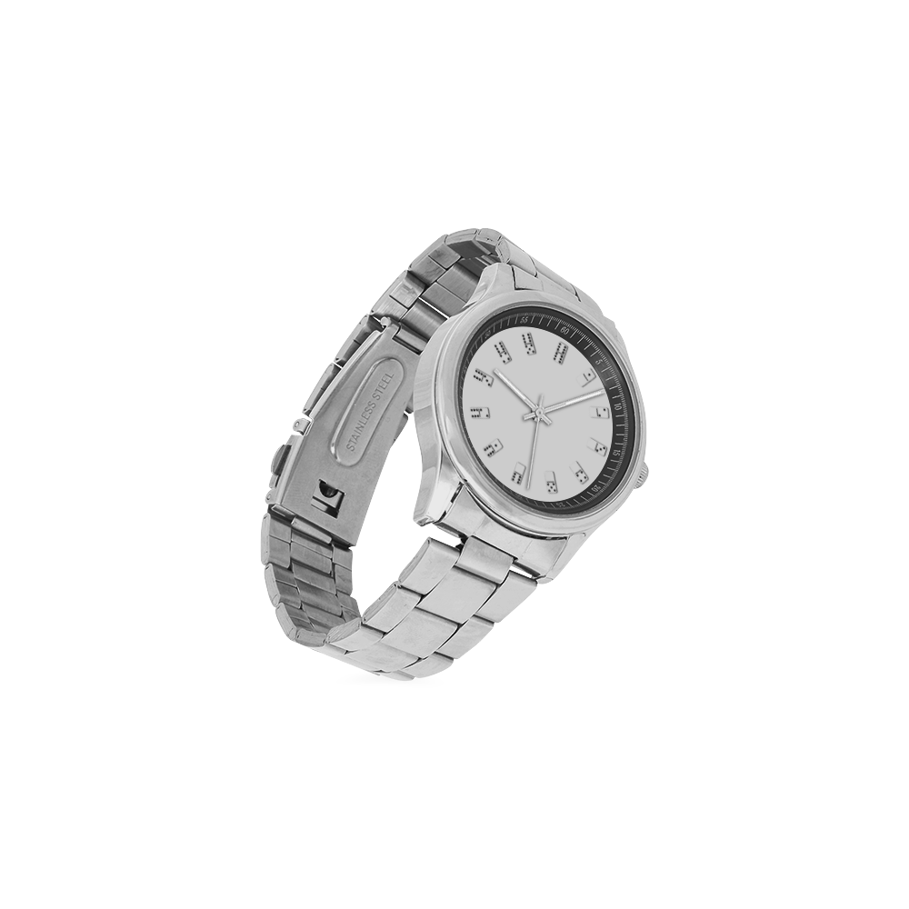 Conceptual Dominos Men's Stainless Steel Watch(Model 104)