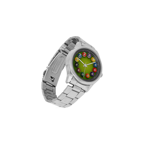 Conceptual Billiards Pool Balls Men's Stainless Steel Watch(Model 104)