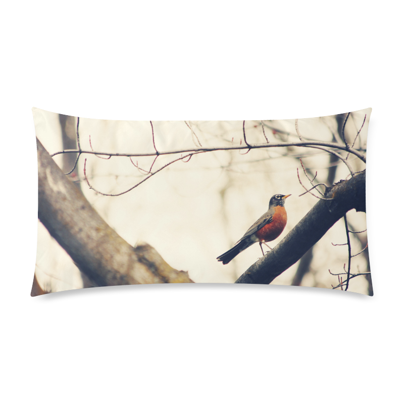 Red Robin Custom Rectangle Pillow Case 20"x36" (one side)