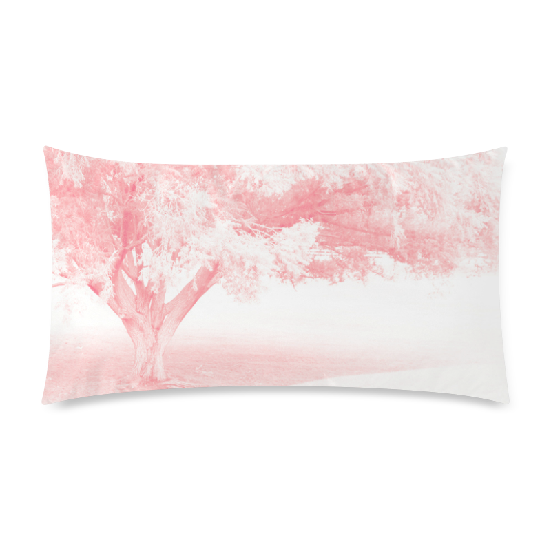 Frosted Pink Tree Custom Rectangle Pillow Case 20"x36" (one side)