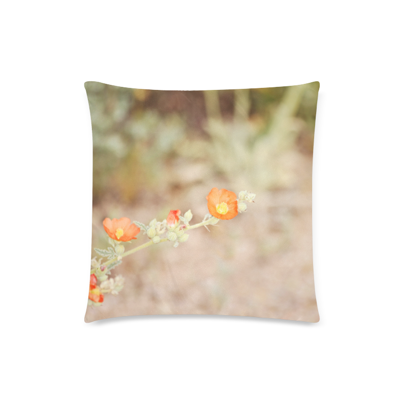 Desert Wild Flowers 2 Custom Zippered Pillow Case 18"x18"(Twin Sides)