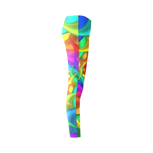 Psychedelic Rainbow Spiral Cassandra Women's Leggings (Model L01)