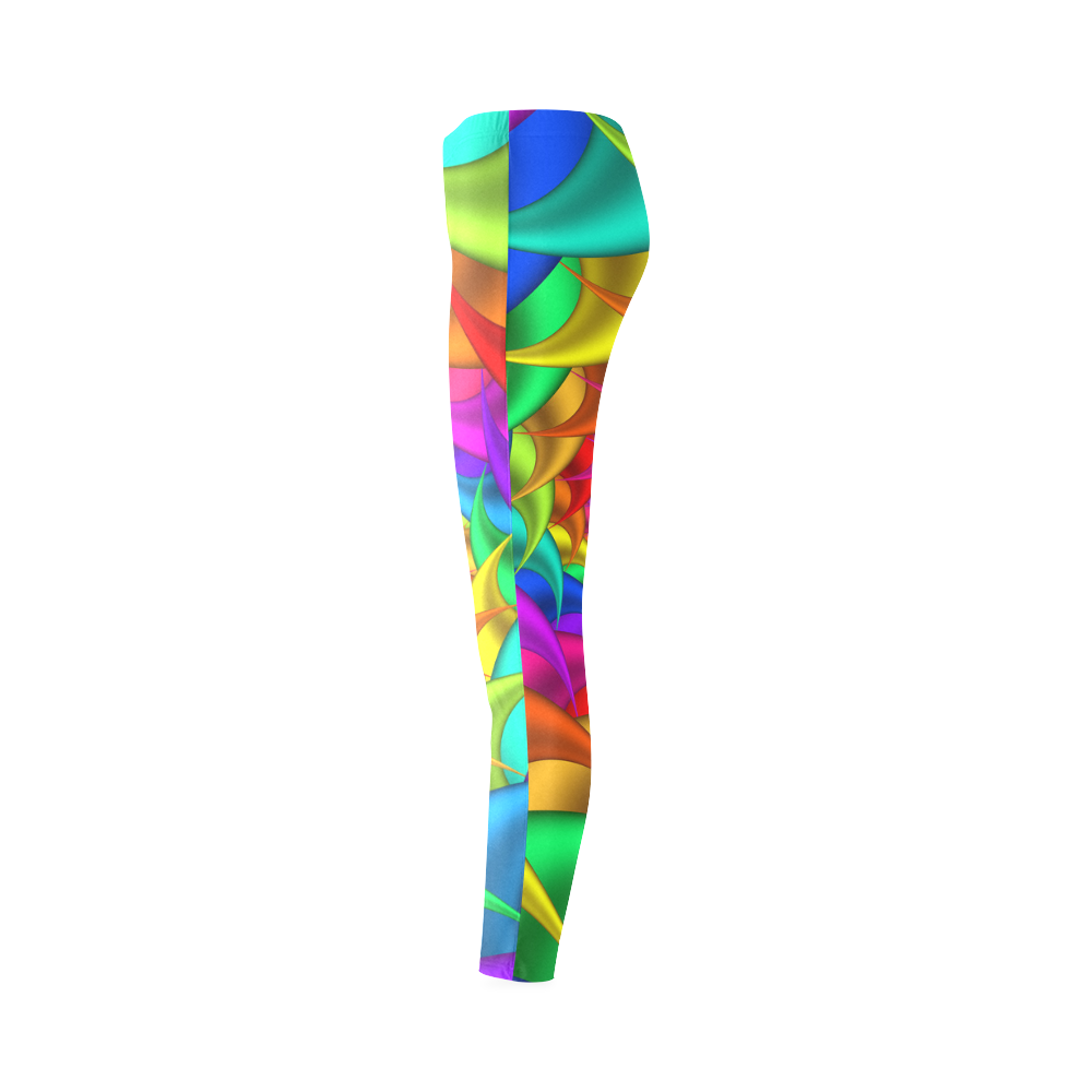 Psychedelic Rainbow Spiral Cassandra Women's Leggings (Model L01)