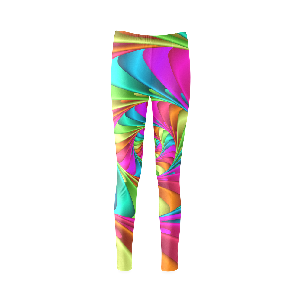 Psychedelic Rainbow Spiral Cassandra Women's Leggings (Model L01)