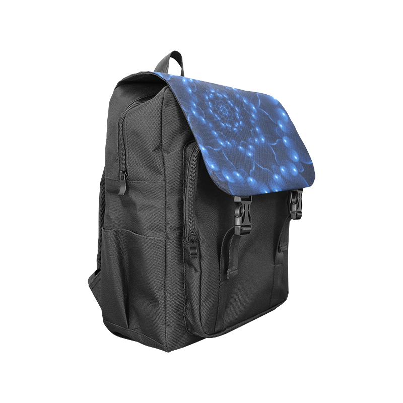Blue Glossy Spiral Casual Shoulders Backpack (Model 1623)