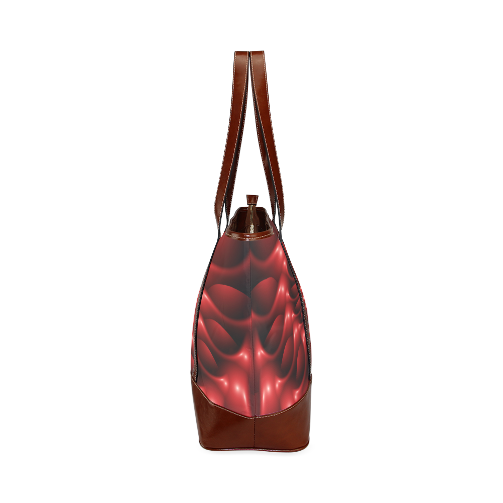 Plum Red Glossy Spiral Tote Handbag (Model 1642)