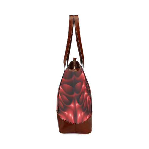 Plum Red Glossy Spiral Tote Handbag (Model 1642)