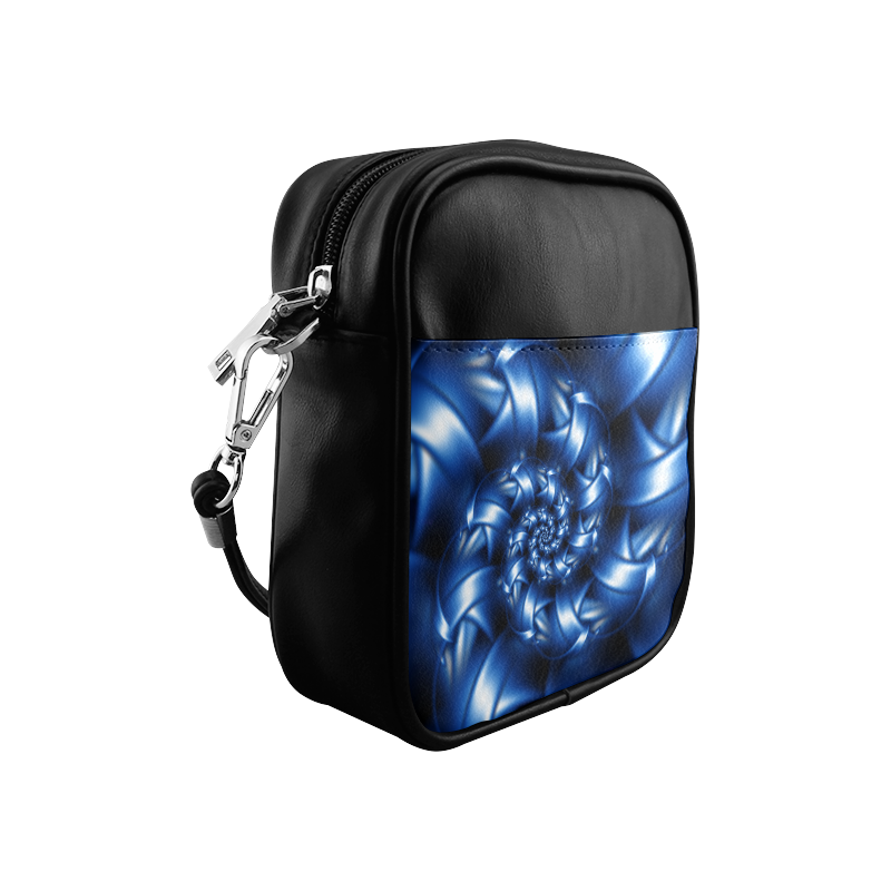 Glossy Blue Spiral Sling Bag (Model 1627)