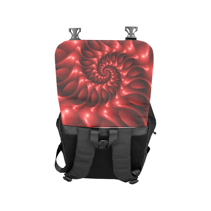 Plum Red Glossy Spiral Casual Shoulders Backpack (Model 1623)