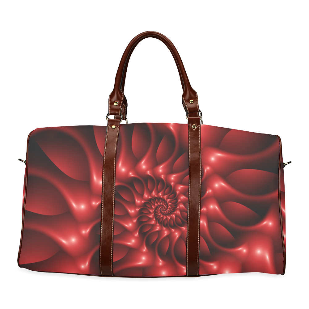 Plum Red Glossy Spiral Waterproof Travel Bag/Large (Model 1639)