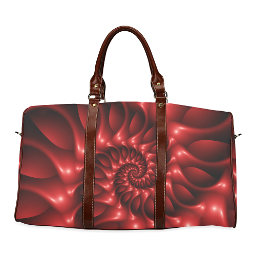 Plum Red Glossy Spiral Waterproof Travel Bag/Large (Model 1639)