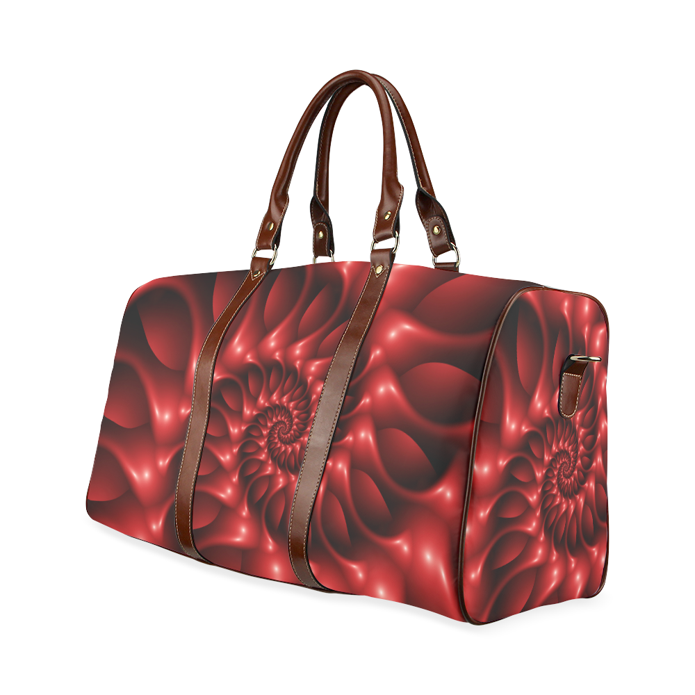 Plum Red Glossy Spiral Waterproof Travel Bag/Large (Model 1639)