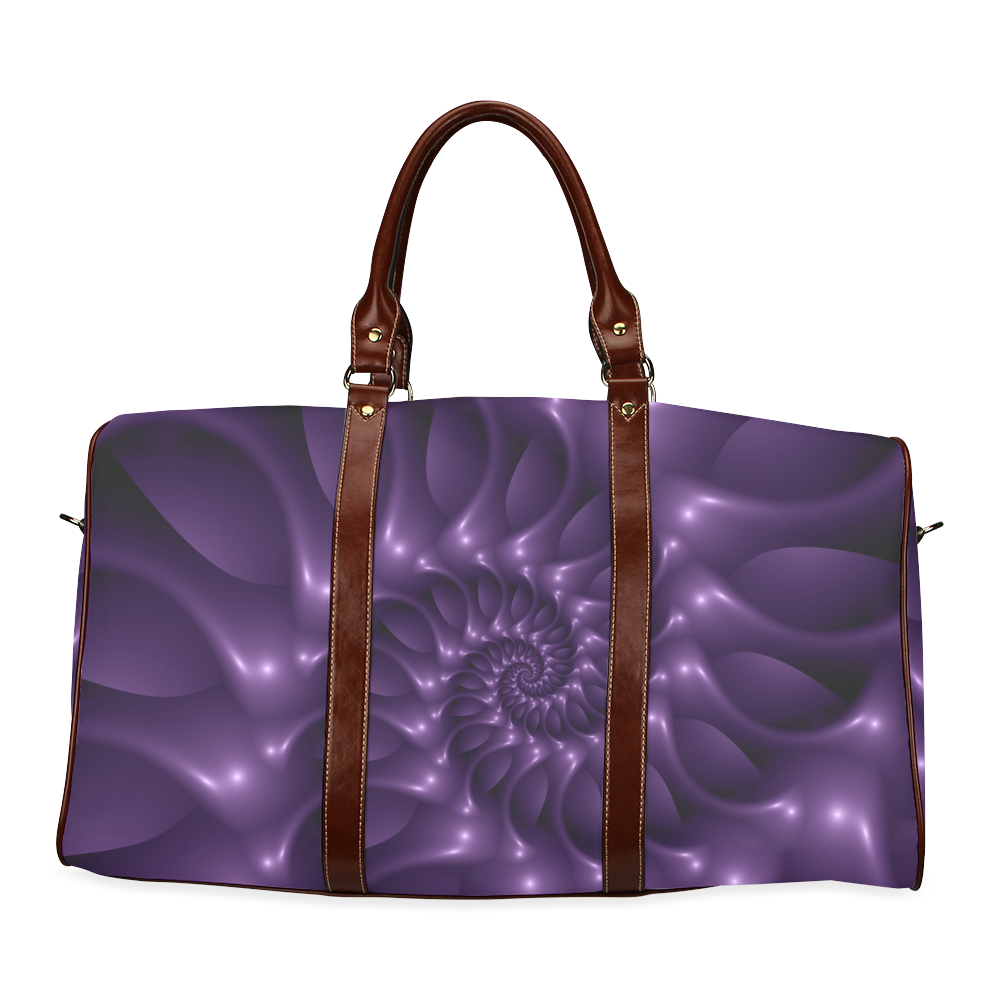 Purple Glossy Spiral Waterproof Travel Bag/Large (Model 1639)
