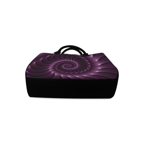 Plum Purple Glossy Spiral Boston Handbag (Model 1621)
