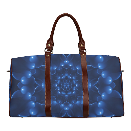 Blue Glossy Spiral Waterproof Travel Bag/Large (Model 1639)