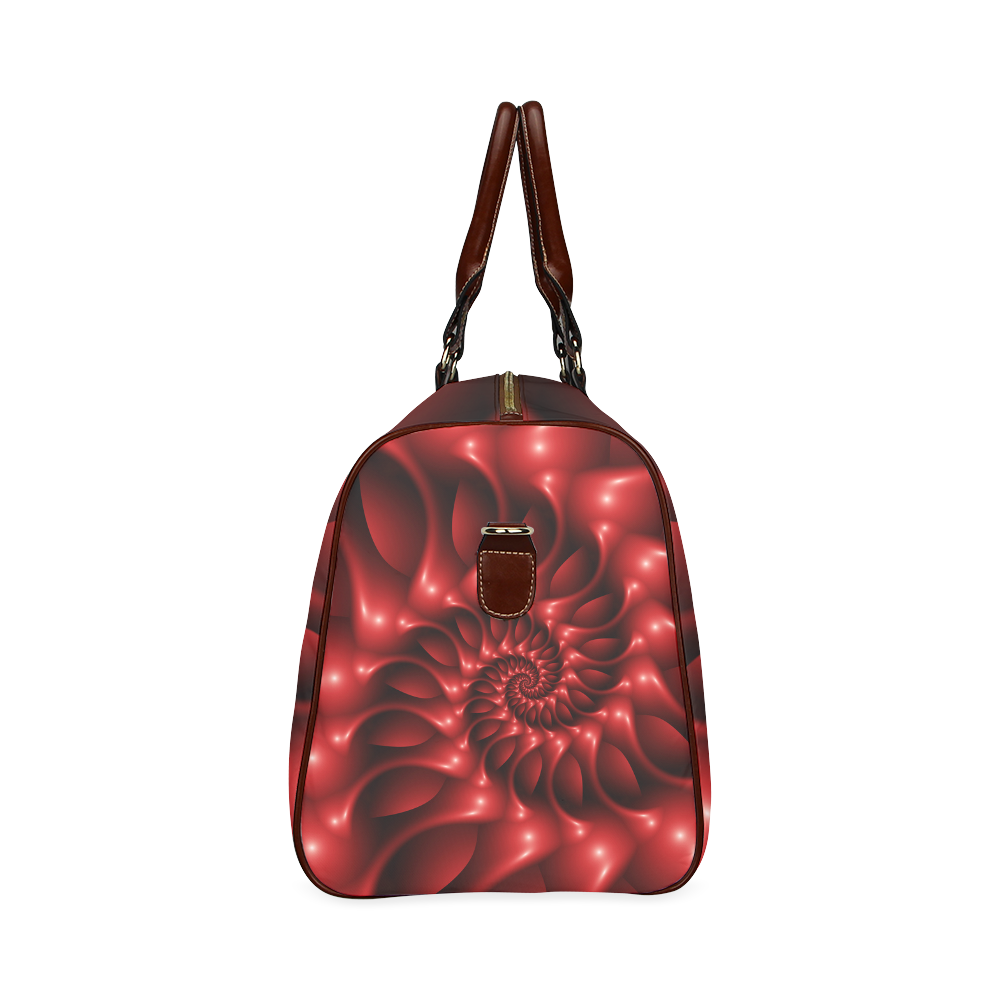 Plum Red Glossy Spiral Waterproof Travel Bag/Large (Model 1639)