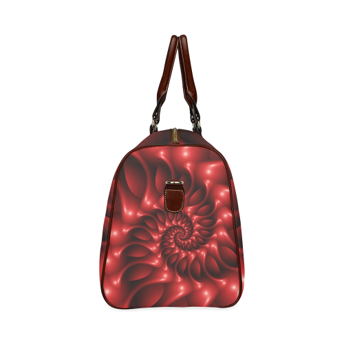 Plum Red Glossy Spiral Waterproof Travel Bag/Large (Model 1639)