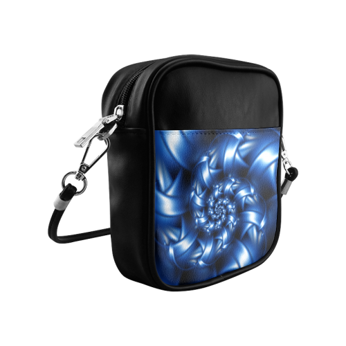 Glossy Blue Spiral Sling Bag (Model 1627)