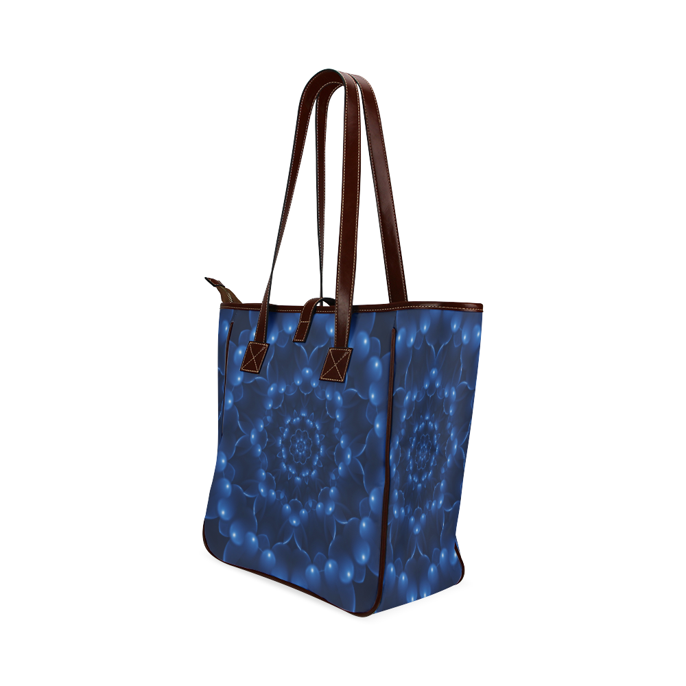 Blue Glossy Spiral Classic Tote Bag (Model 1644)