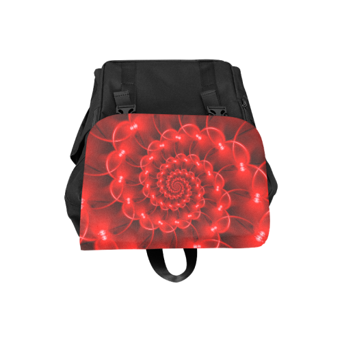 Red Glossy Spiral Casual Shoulders Backpack (Model 1623)