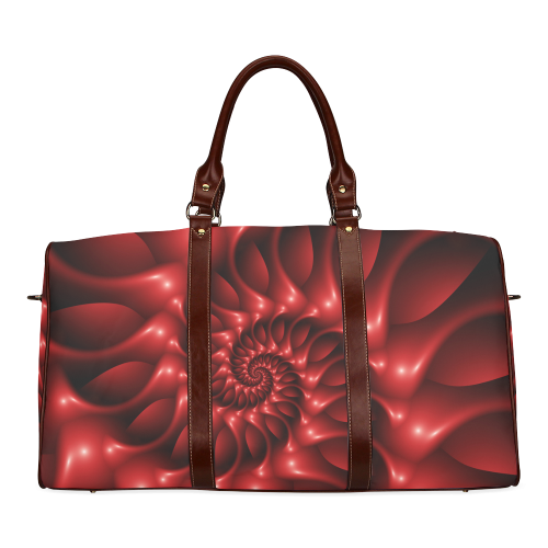 Plum Red Glossy Spiral Waterproof Travel Bag/Large (Model 1639)