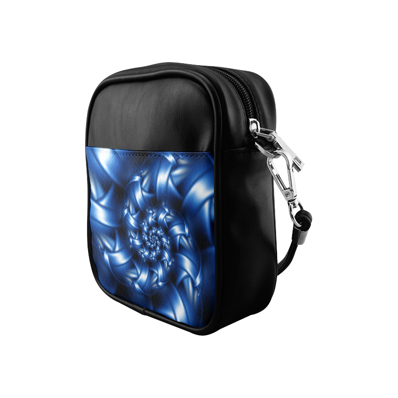 Glossy Blue Spiral Sling Bag (Model 1627)