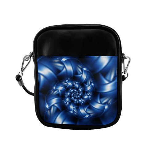 Glossy Blue Spiral Sling Bag (Model 1627)