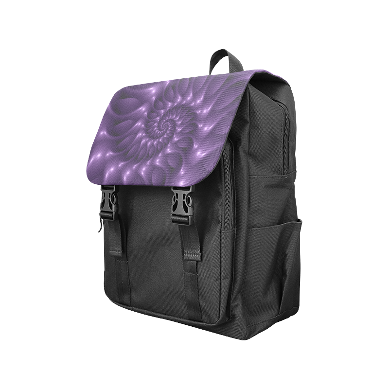 Purple Glossy Spiral Casual Shoulders Backpack (Model 1623)
