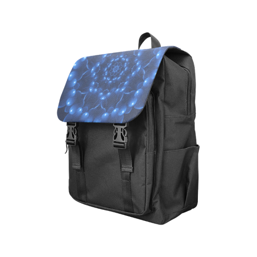 Blue Glossy Spiral Casual Shoulders Backpack (Model 1623)