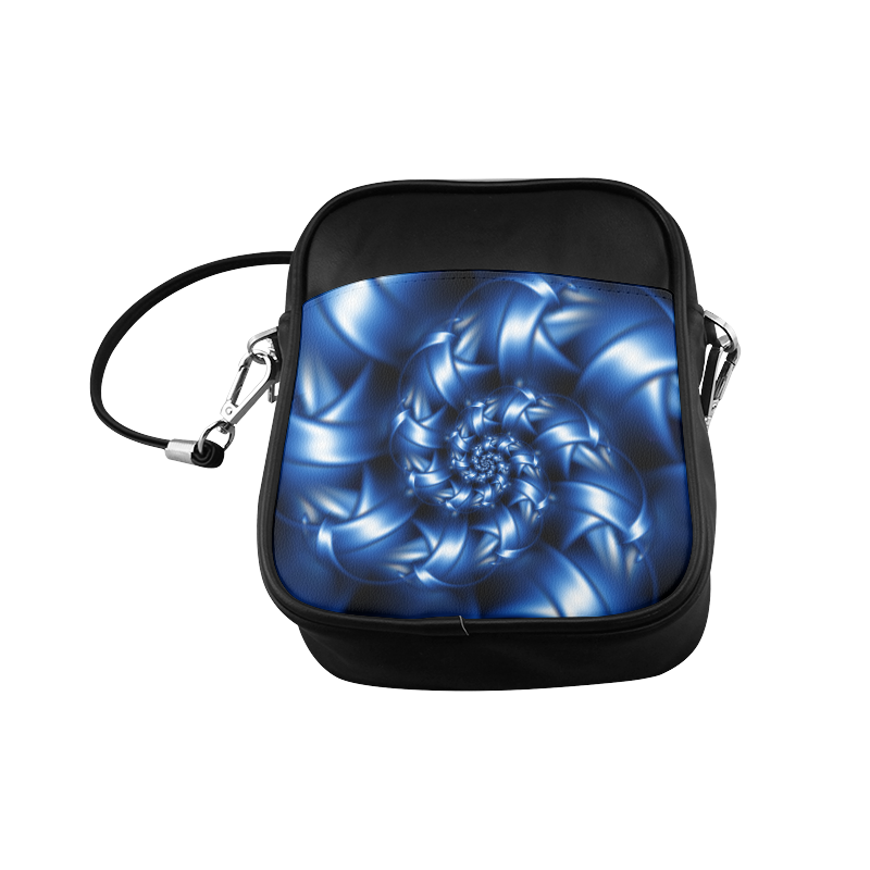 Glossy Blue Spiral Sling Bag (Model 1627)