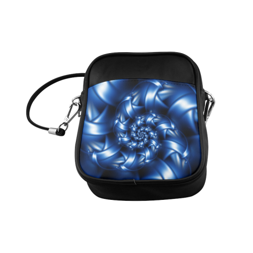Glossy Blue Spiral Sling Bag (Model 1627)