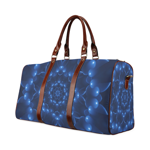 Blue Glossy Spiral Waterproof Travel Bag/Large (Model 1639)