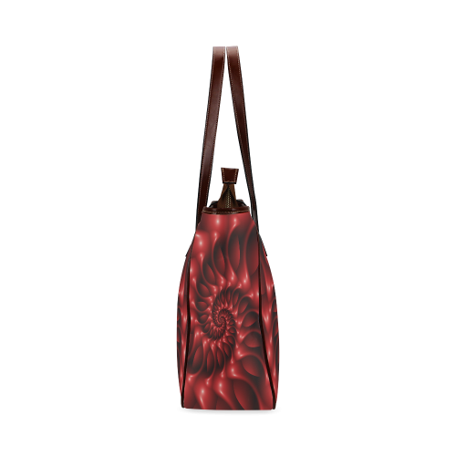 Plum Purple Glossy Spiral Classic Tote Bag (Model 1644)