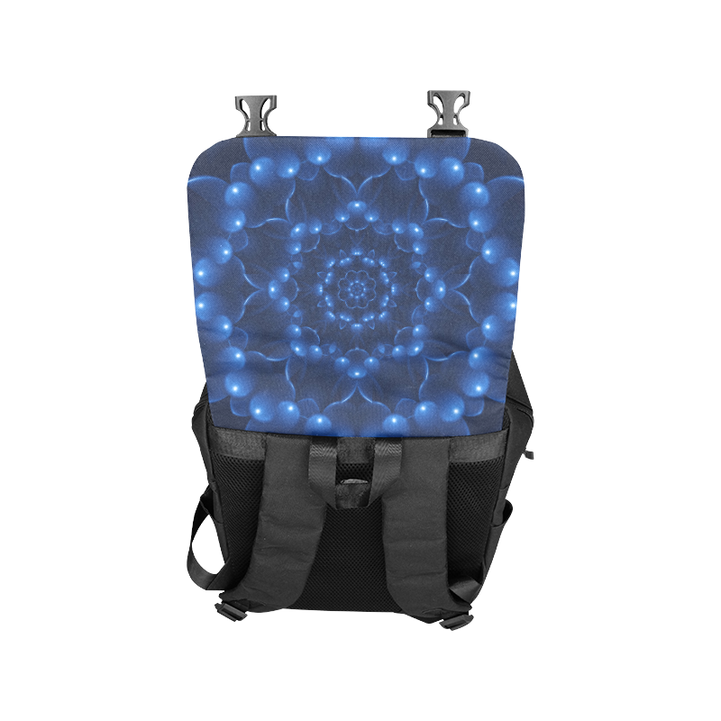 Blue Glossy Spiral Casual Shoulders Backpack (Model 1623)