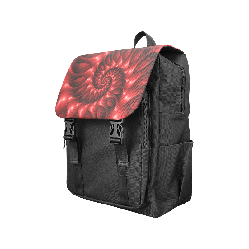 Plum Red Glossy Spiral Casual Shoulders Backpack (Model 1623)