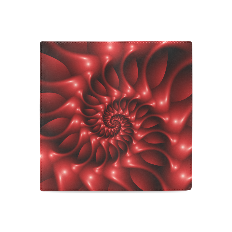 Glossy Red Spiral Women's Leather Wallet (Model 1611)
