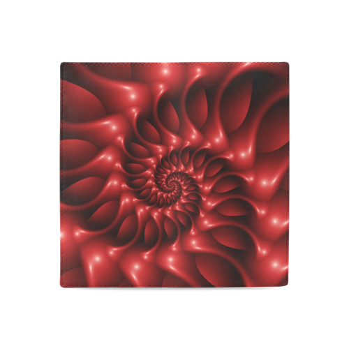 Glossy Red Spiral Women's Leather Wallet (Model 1611)