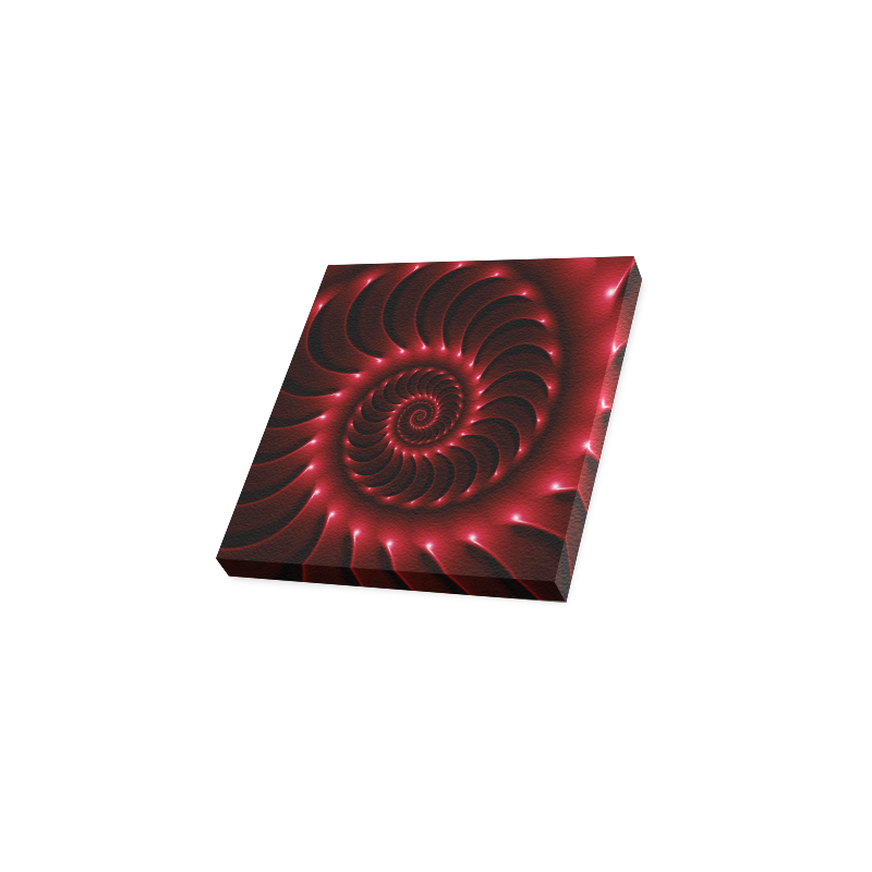 Glossy Red Spiral Canvas Print 6"x6"