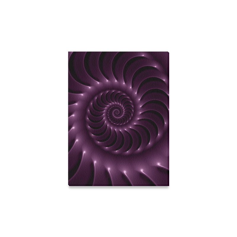 Glossy Purple Spiral Canvas Print 16"x12"