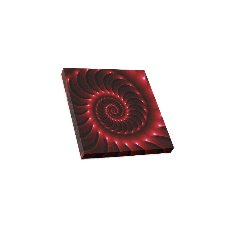 Glossy Red Spiral Canvas Print 6"x6"
