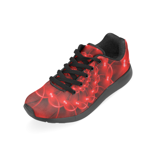 Glossy Red Spiral Men’s Running Shoes (Model 020)