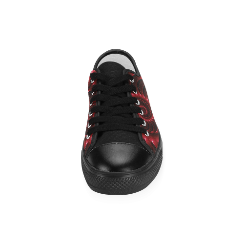 Glossy Red Spiral Women's Classic Canvas Shoes (Model 018)