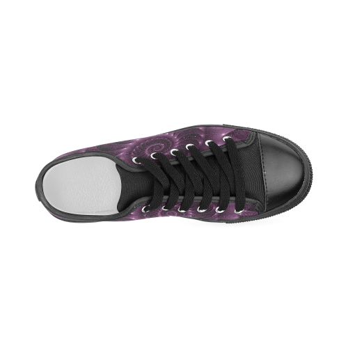 Glossy Plum Purple Spiral Women's Classic Canvas Shoes (Model 018)